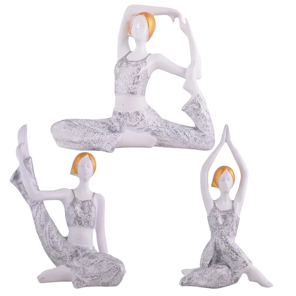Lady_Yoga_Poses_Statue_of_White_Color_of_Set_of_3_|_For_Home_Decoration