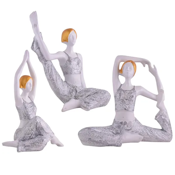 Lady_Yoga_Poses_Statue_of_White_Color_of_Set_of_3_|_For_Home_Decoration