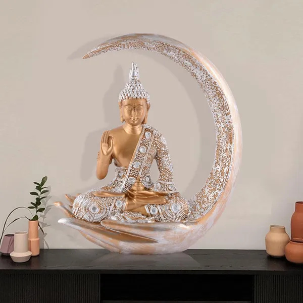Samadhi_Buddha_Sitting_on_Chand_of_Golden_and_Silver_Color_|_For_Home_Decor_Showpiece