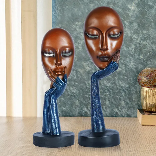 Lady_Face_Handmade_Showpiece_of_Set_of_2_|_Decorative_Item_for_Home_Decor