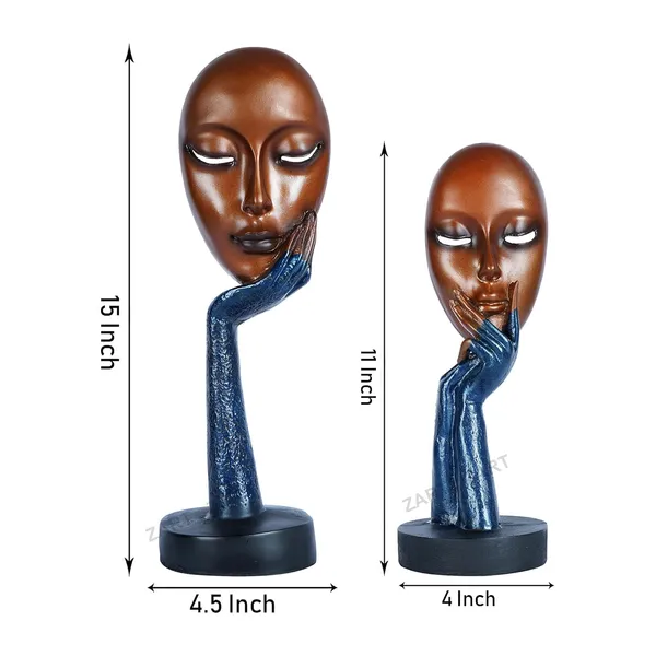 Lady_Face_Handmade_Showpiece_of_Set_of_2_|_Decorative_Item_for_Home_Decor