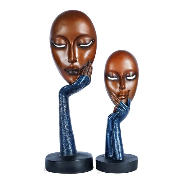 Lady_Face_Handmade_Showpiece_of_Set_of_2_|_Decorative_Item_for_Home_Decor