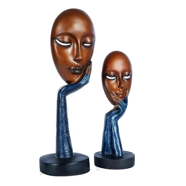 Lady_Face_Handmade_Showpiece_of_Set_of_2_|_Decorative_Item_for_Home_Decor