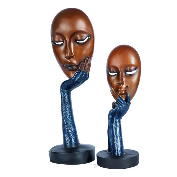 Lady_Face_Handmade_Showpiece_of_Set_of_2_|_Decorative_Item_for_Home_Decor