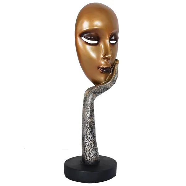 Lady_Face_Showpiece_of_Standing_Position_of_Golden_Color_|_For_Home_Decoration