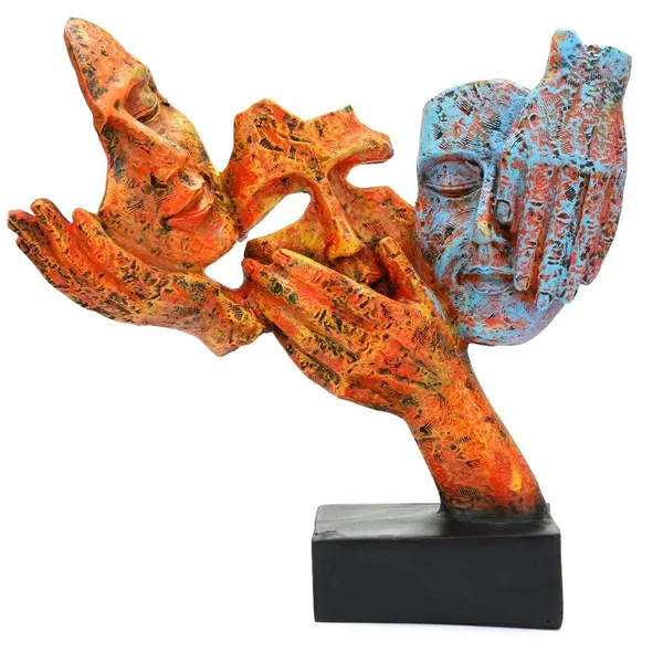 Antique_Three_Men's_Face_Showpiece_of_Multicolor_|_Home_Decor_for_Asthetic_Apeal