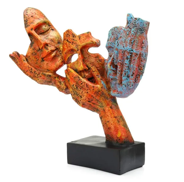 Antique_Three_Men's_Face_Showpiece_of_Multicolor_|_Home_Decor_for_Asthetic_Apeal