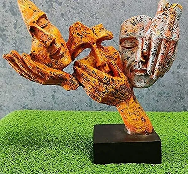 Antique_Three_Men's_Face_Showpiece_of_Multicolor_|_Home_Decor_for_Asthetic_Apeal