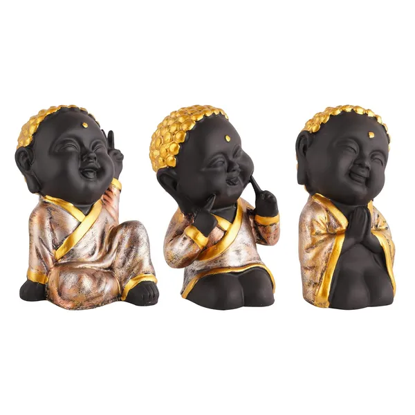 Buddha_Monk_Statue_of_Black_Color_of_Set_of_3_|_For_Home_Decor_Showpiece