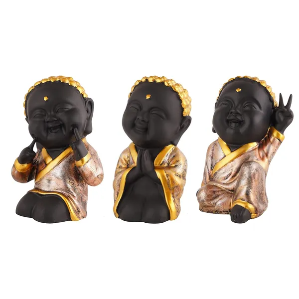 Buddha_Monk_Statue_of_Black_Color_of_Set_of_3_|_For_Home_Decor_Showpiece