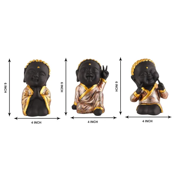 Buddha_Monk_Statue_of_Black_Color_of_Set_of_3_|_For_Home_Decor_Showpiece