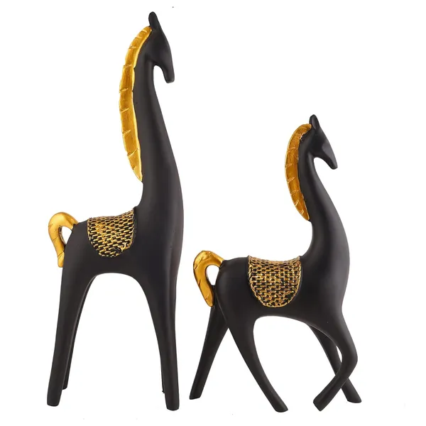 Horse_Showpiece_of_Black_Color_of_Set_of_2_|_For_Home_Decorative_Showpiece
