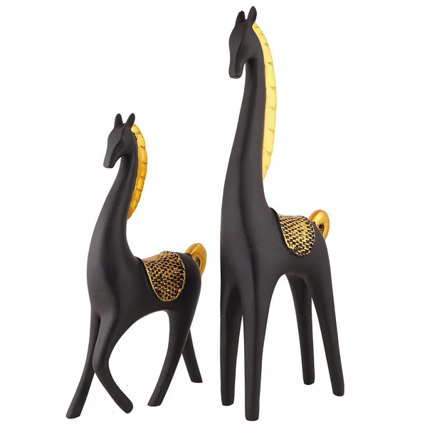 Horse_Showpiece_of_Black_Color_of_Set_of_2_|_For_Home_Decorative_Showpiece
