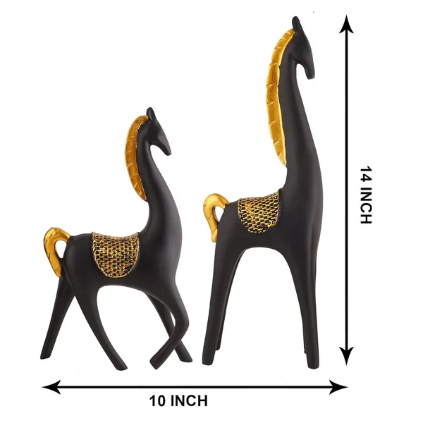 Horse_Showpiece_of_Black_Color_of_Set_of_2_|_For_Home_Decorative_Showpiece
