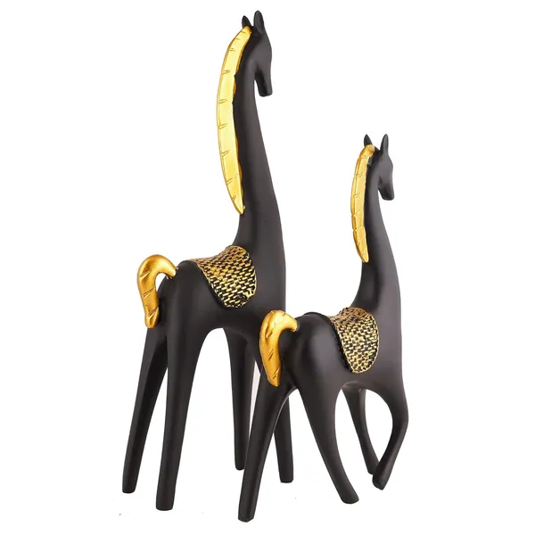 Horse_Showpiece_of_Black_Color_of_Set_of_2_|_For_Home_Decorative_Showpiece