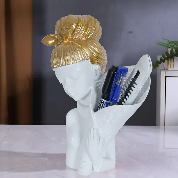 Girl_Showpiece_with_Holder_of_White_Color_|_For_Home_Decoration