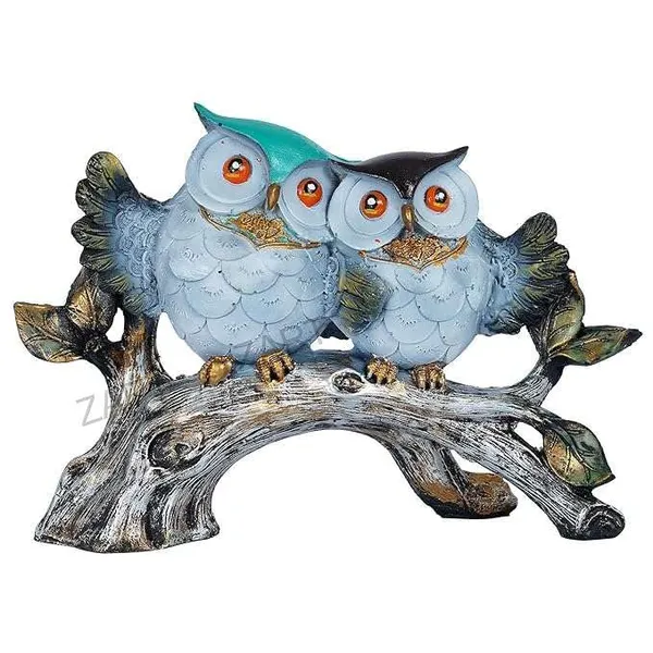 Owl_Family_Sitting_on_Tree_Bird_Showpiece_of_Multicolor_|_For_Home_Decoration