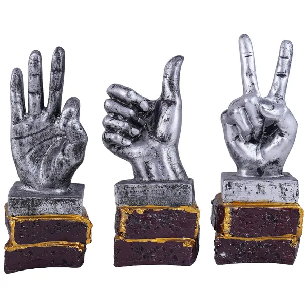 Polyresin_Decorative_Hand_Sign_Showpiece_of_Set_of_3_|_For_Home_Decor