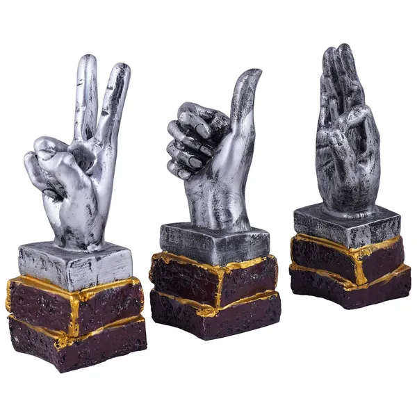 Polyresin_Decorative_Hand_Sign_Showpiece_of_Set_of_3_|_For_Home_Decor
