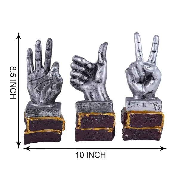 Polyresin_Decorative_Hand_Sign_Showpiece_of_Set_of_3_|_For_Home_Decor