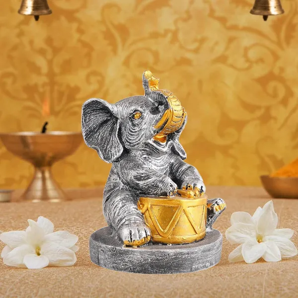 Elephant_Playing_Musical_Instrument_Showpiece_of_Multicolor_|_For_Home_Decoration