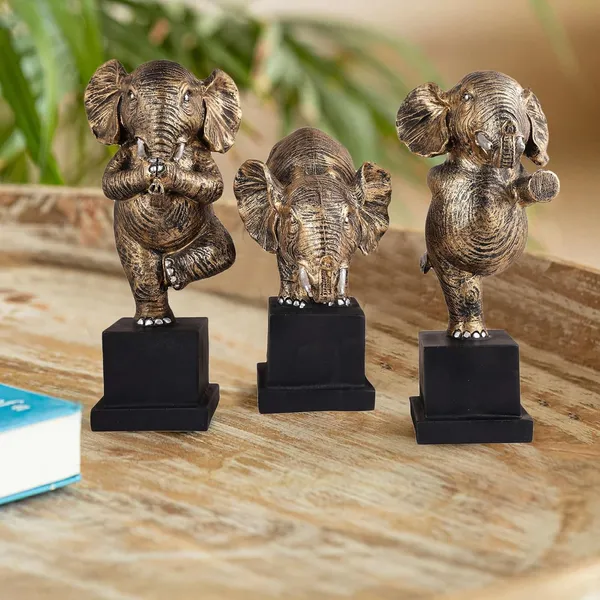 Polyresin_Elephant_Showpiece_of_Set_of_3_|_For_Home_Decor