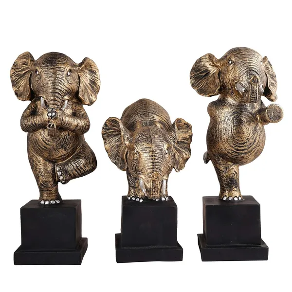 Polyresin_Elephant_Showpiece_of_Set_of_3_|_For_Home_Decor