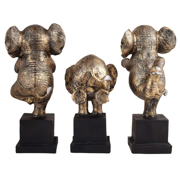 Polyresin_Elephant_Showpiece_of_Set_of_3_|_For_Home_Decor