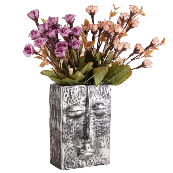 Flower_Vase_Pot_of_Human_Face_Design_of_Grey_Color_|_Artistry_Gift_Item