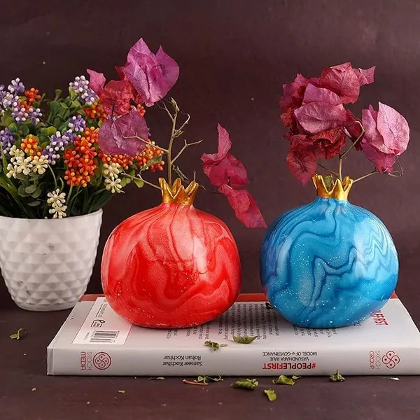 Pomegranate_Decorative_Flower_Vase_Set_of_2_|_For_Asthetic_Home_Decor