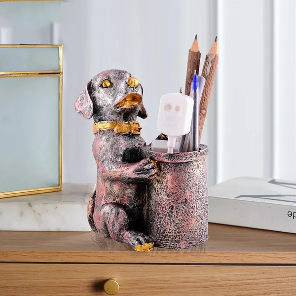 Cute_Dog_Pen_Stand_of_Metallic_Silver_Color_|_For_Gift_Office
