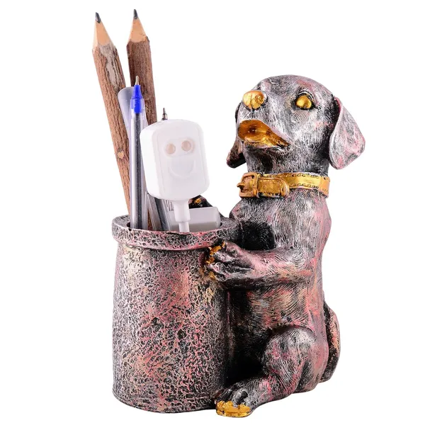 Cute_Dog_Pen_Stand_of_Metallic_Silver_Color_|_For_Gift_Office