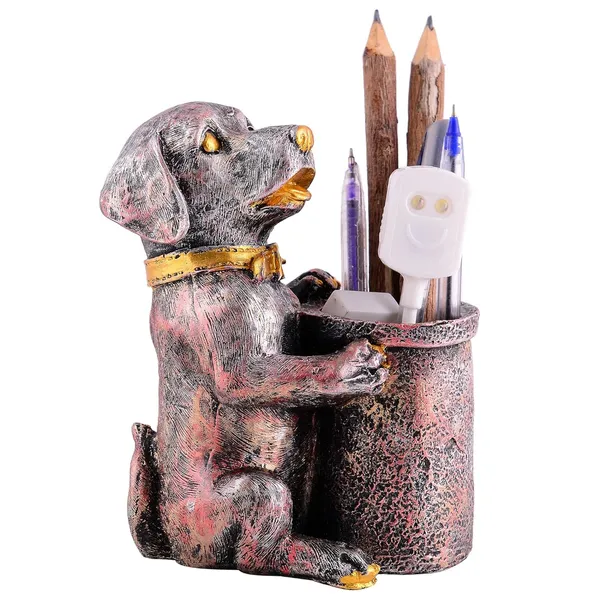 Cute_Dog_Pen_Stand_of_Metallic_Silver_Color_|_For_Gift_Office