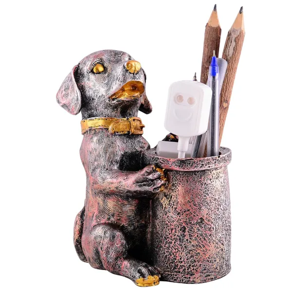 Cute_Dog_Pen_Stand_of_Metallic_Silver_Color_|_For_Gift_Office