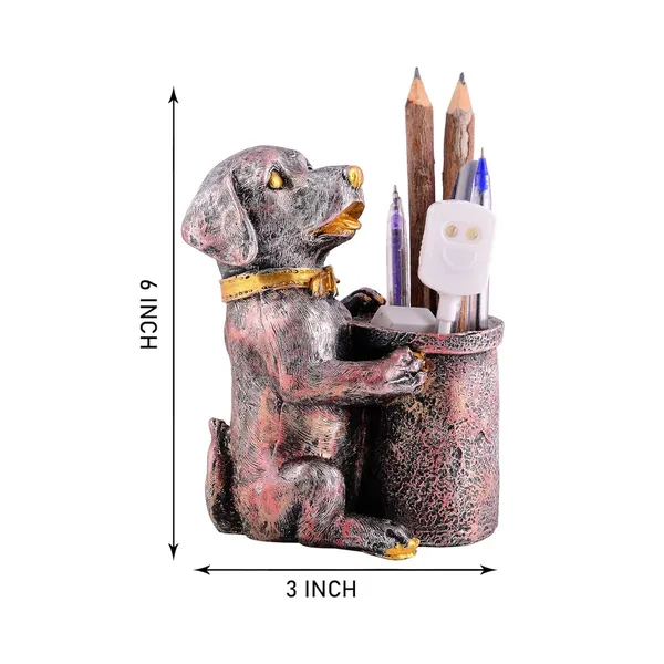 Cute_Dog_Pen_Stand_of_Metallic_Silver_Color_|_For_Gift_Office