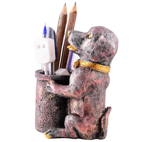Cute_Dog_Pen_Stand_of_Metallic_Silver_Color_|_For_Gift_Office