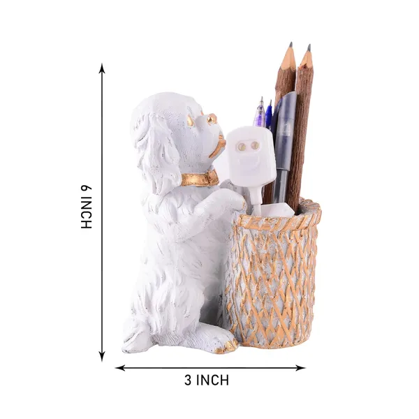 Angry_Face_Dog_Shaped_Pen_Stand_of_Sitting_Position_|_For_Gift_Office