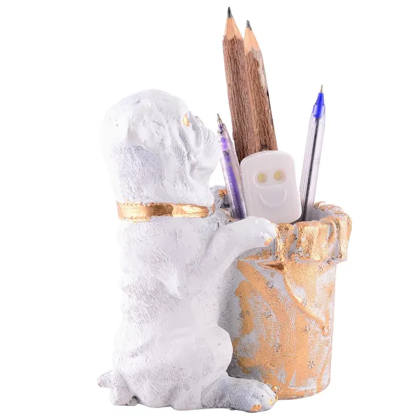 Dog_Shaped_Pen_Stand_of_White_Color_|_For_Gift_Office