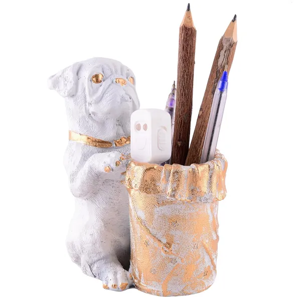 Dog_Shaped_Pen_Stand_of_White_Color_|_For_Gift_Office