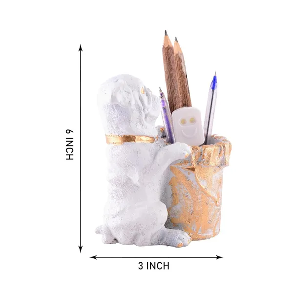Dog_Shaped_Pen_Stand_of_White_Color_|_For_Gift_Office