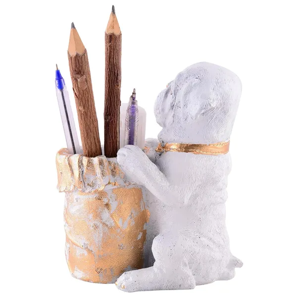 Dog_Shaped_Pen_Stand_of_White_Color_|_For_Gift_Office