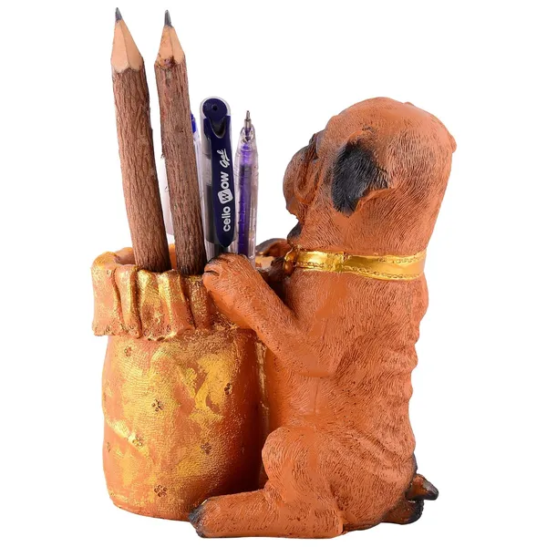 Dog_Shaped_Pen_Stand_of_Brown_Color_|_For_Gift_Office