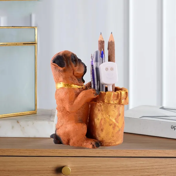 Dog_Shaped_Pen_Stand_of_Brown_Color_|_For_Gift_Office