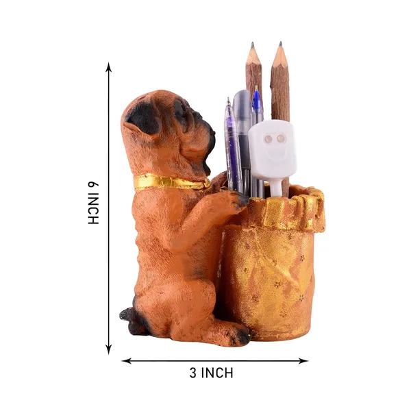 Dog_Shaped_Pen_Stand_of_Brown_Color_|_For_Gift_Office