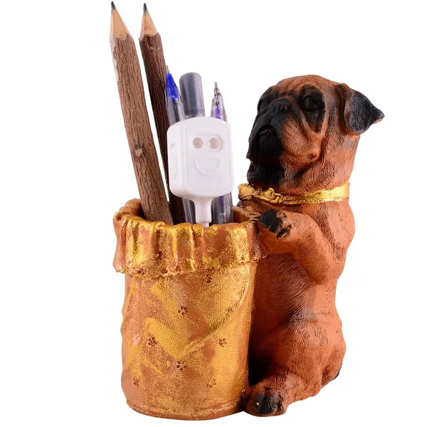 Dog_Shaped_Pen_Stand_of_Brown_Color_|_For_Gift_Office