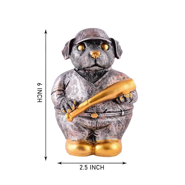 Copper_Dog_Figurine_Showpiece_with_Baseball_Bat_Design_|_For_Home_Decoration