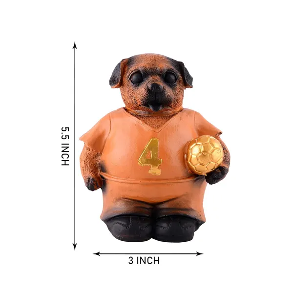 Dog_Figurine_with_Football_Showpiece_of_Orange_Color_|_Radiance_Look_for_Home_Decor