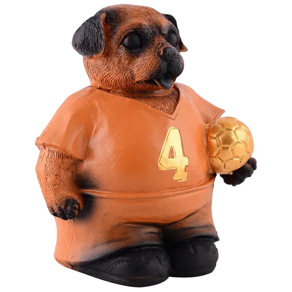 Dog_Figurine_with_Football_Showpiece_of_Orange_Color_|_Radiance_Look_for_Home_Decor