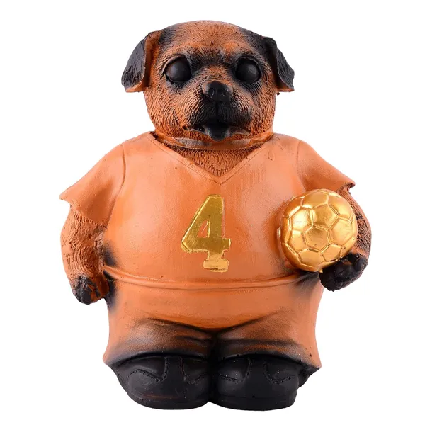 Dog_Figurine_with_Football_Showpiece_of_Orange_Color_|_Radiance_Look_for_Home_Decor