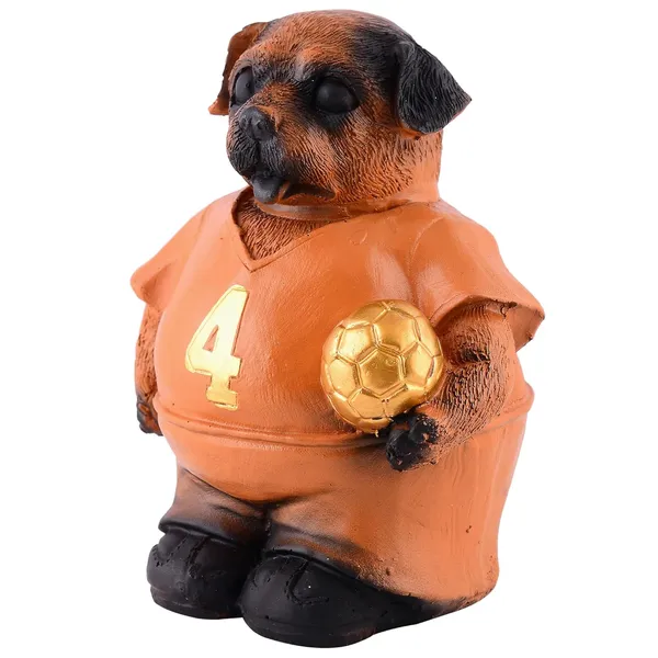 Dog_Figurine_with_Football_Showpiece_of_Orange_Color_|_Radiance_Look_for_Home_Decor